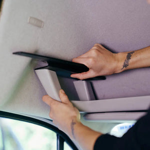 installing vancillary headliner shelf bracket to OEM ford transit hardware