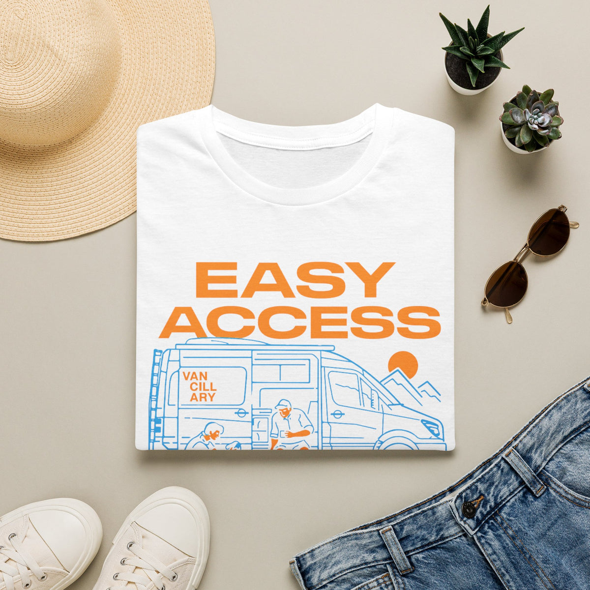 Easy Access Camper T-Shirt — "Easy Access to the World" Travel Van Tee