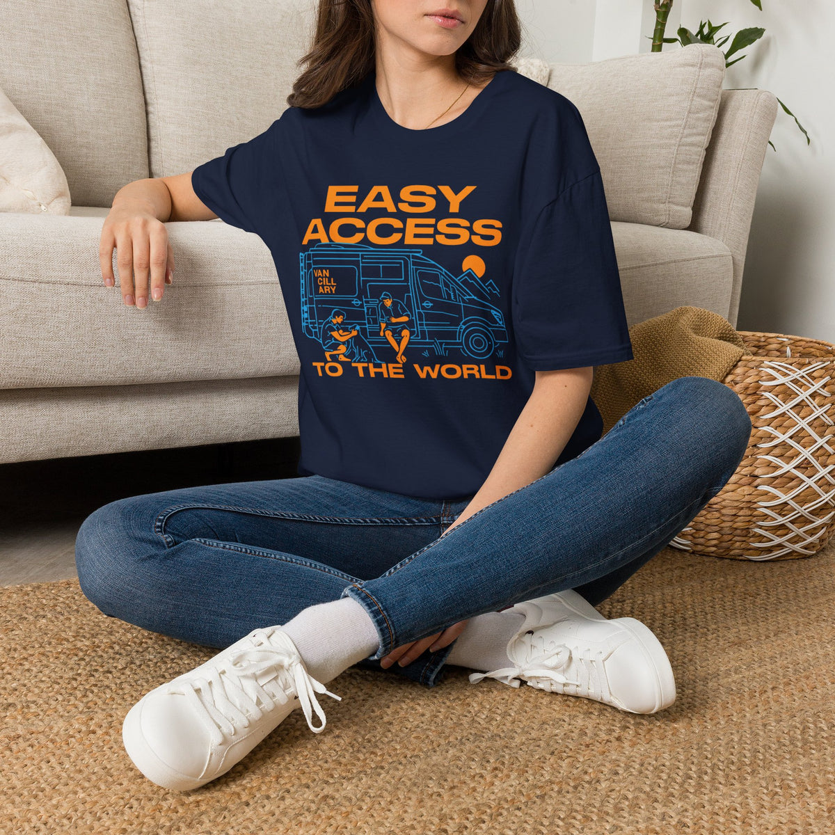 Easy Access Camper T-Shirt — "Easy Access to the World" Travel Van Tee