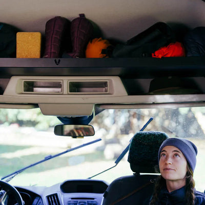 Overhead storage ford transit with vancillary shelf