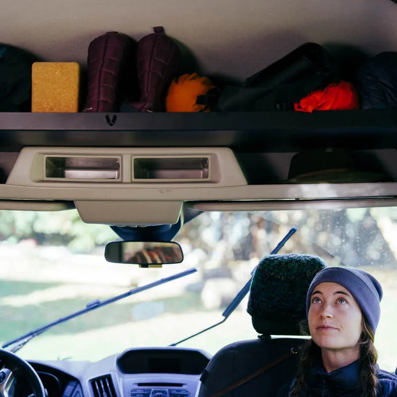 Overhead storage ford transit with vancillary shelf
